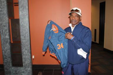 Eddie Payton Holding Up Walter's Favorite Sideline Jacket