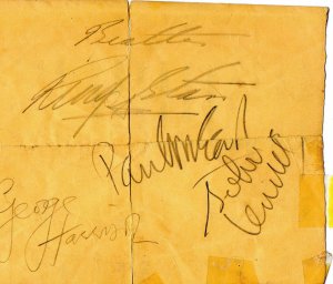 Rare 2/9/64 The Beatles Signed Dress Rehearsal Schedule from The Ed Sullivan Show - Autographed by All 4 - Paul McCartney, John Lennon, George Harrison & Ringo Starr