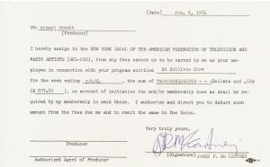 Beatles Autographs Ed Sullivan Contract