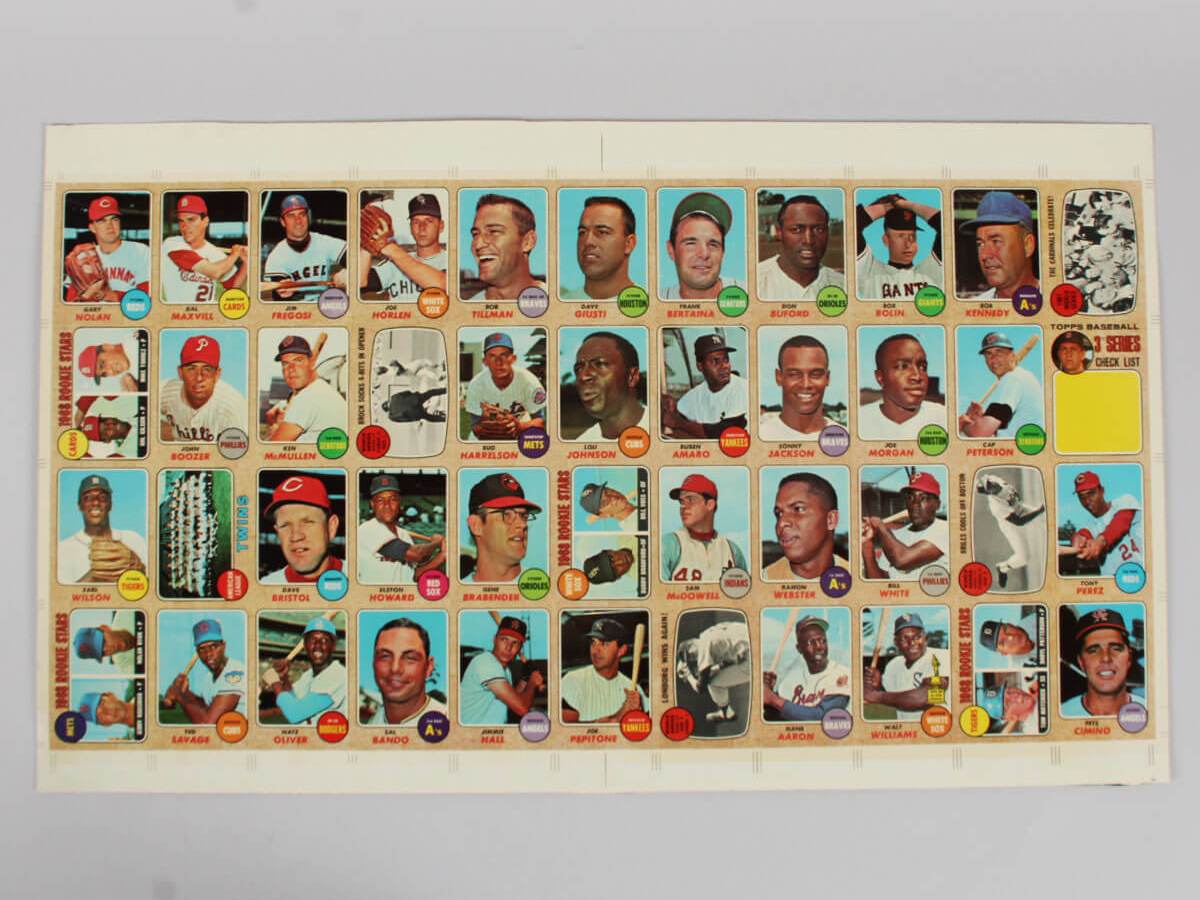 1968 Topps Baseball Color-Process Proof Sheet Featuring Nolan Ryan Rookie COA The Topps&nbsp;Vault